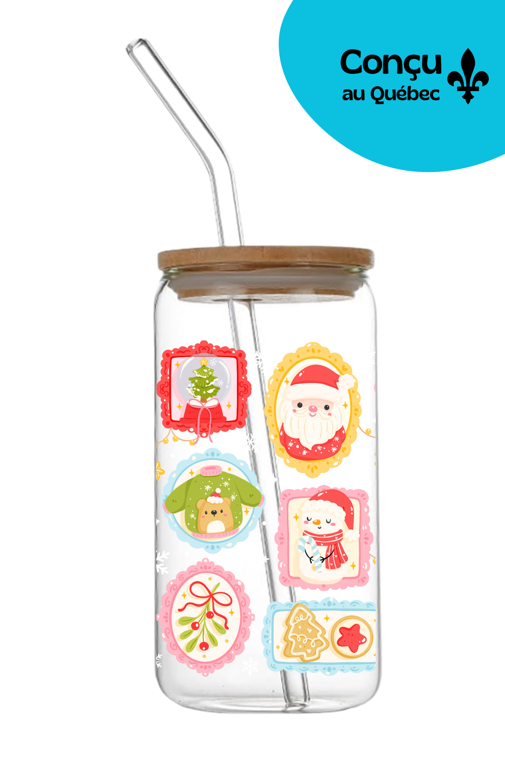 Verre 16oz - Hiver 2025 - Cadres de Noël