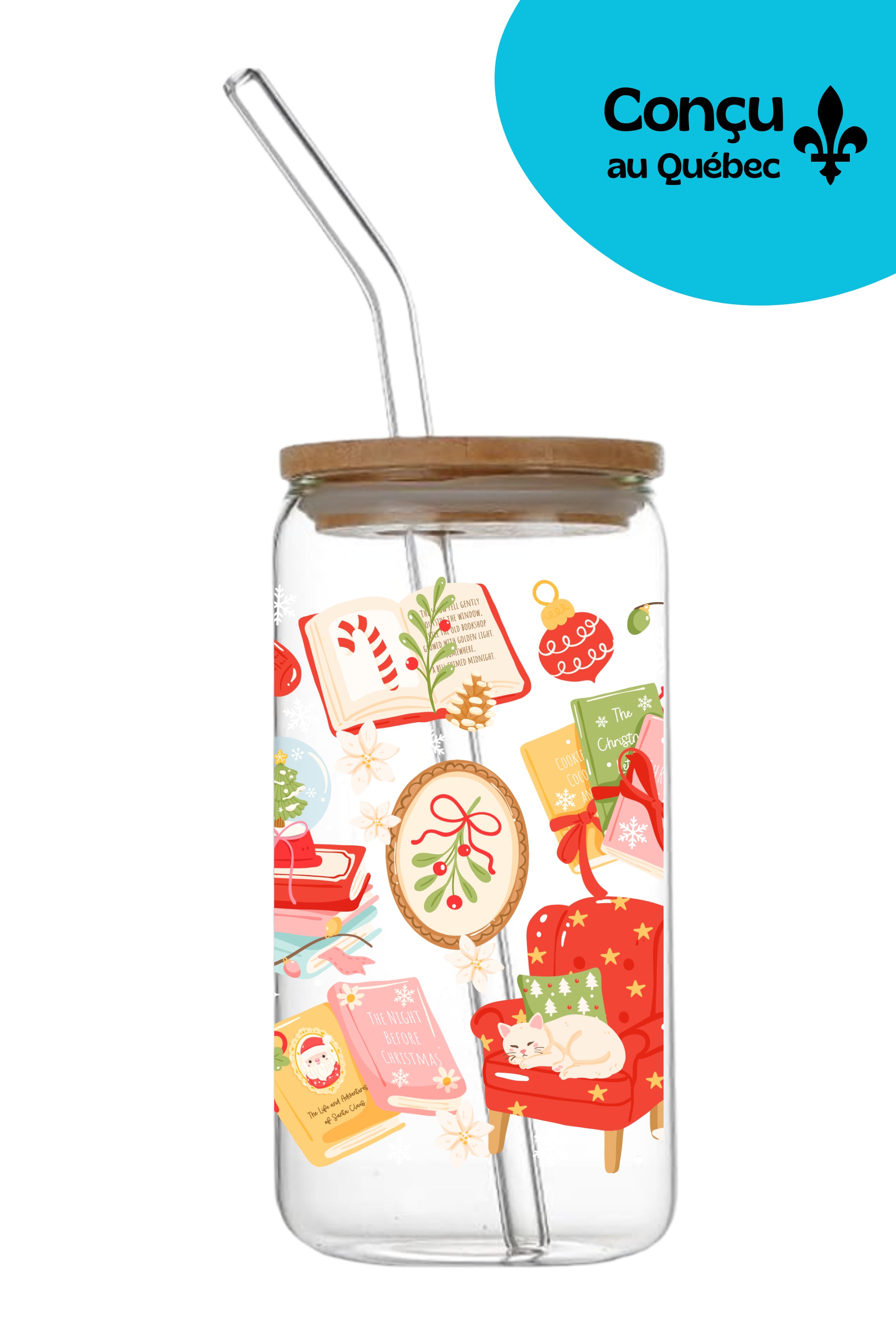 Verre 16oz - Hiver 2025 - Noël Livresque
