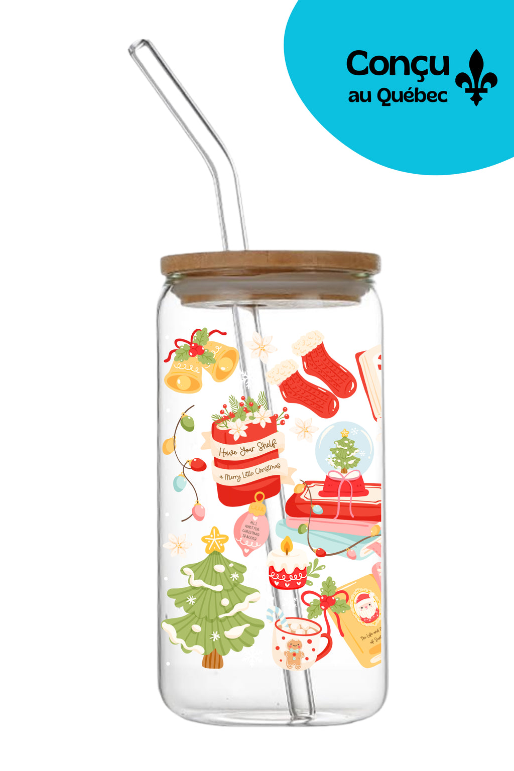 Verre 16oz - Hiver 2025 - Noël Livresque