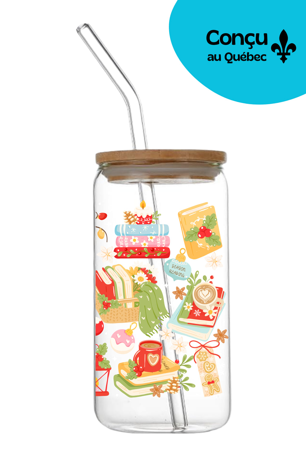 Verre 16oz - Hiver 2025 - Noël Livresque