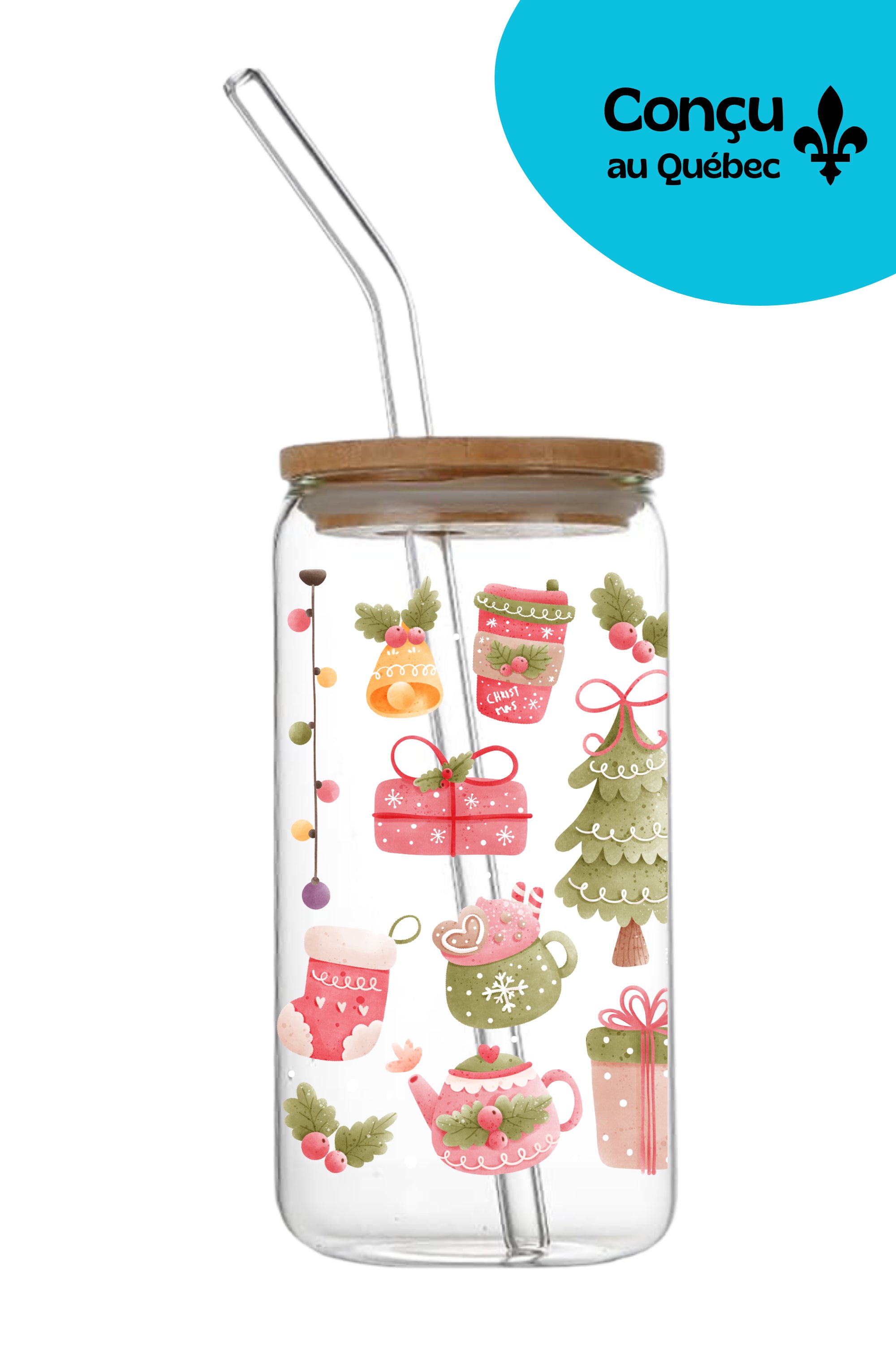 Verre 16oz - Hiver 2025 - Chaussette de Cheminée