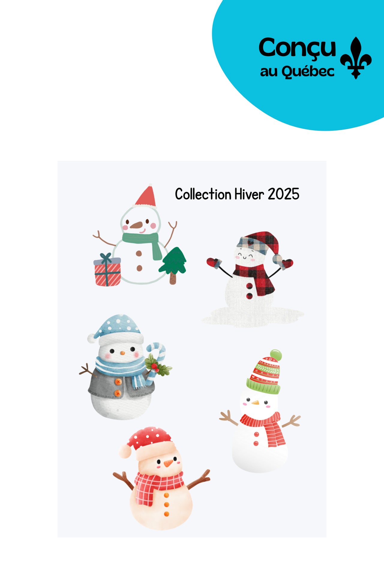 Planche d'Autocollants - Hiver 2025 - Bonhomme de Neige