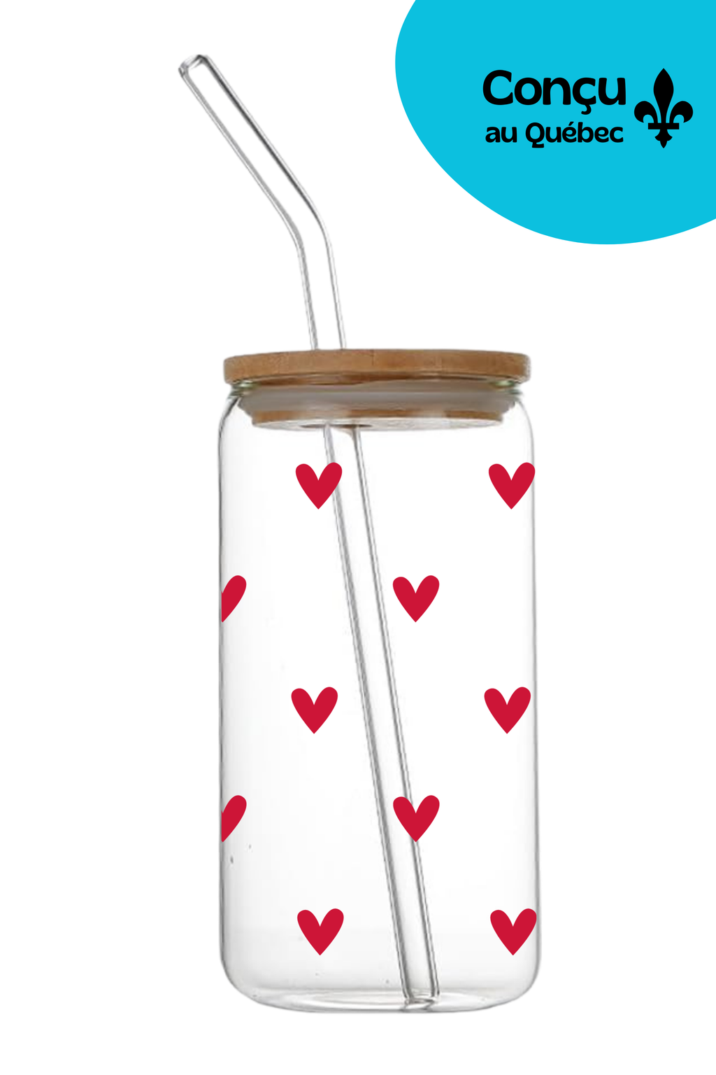 Verre 16oz - Saint-Valentin 2026 - Mini Coeur Rouge